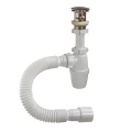Изображение товара Сифон для умывальника бутылочный Орио A-3203 1 1/4 с гофрой и клапаном "клик-клак"