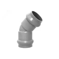 Изображение товара Отвод НПВХ Китай Дн160 Ру10 угол 90° SDR26 двухраструбный серый