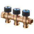 Изображение товара Коллектор Oventrop Multidis R 3/4x3/4x3 Ду20 бронза с функцией отключения и вентилями