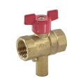 Изображение товара Кран шаровой Пензапромарматура 11б27п(т)1 1/2″ Ду15 Ру16 стандартнопроходной, двухходовой, латунь ЛЦ40Сд, уплотнение - фторопласт-4, внутренняя резьба, ручка-бабочка, для подключения датчика температуры