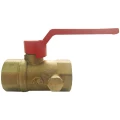 Изображение товара Кран шаровой Пензапромарматура КШДП 3/4″ Ду20 Ру16 стандартнопроходной, двухходовой, латунь ЛС59-1, уплотнение - тефлонил и фторопласт-4, внутренняя резьба, ручка-рычаг, со спускником