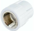 Изображение товара Муфта комбинированная Политэк Дн32x3/4″ Ру25 под приварку/внутренняя резьба, белая, корпус - полипропилен