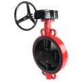 Изображение товара Затвор дисковый поворотный Рашворк 200 Ду450 Ру16 межфланцевый, корпус - серый чугун EN-GJL-250, диск - ковкий чугун GJS-400-15, уплотнение - EPDM, с редуктором