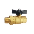 Изображение товара Кран шаровой Remsan 1/2″ Ду15 Ру16 полнопроходной, двухходовой, латунь, внутренняя резьба / американка, ручка-бабочка