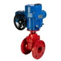 Изображение товара Задвижка клиновая Reon RSV60RED Ду100 Ру10/16 фланцевая, клин - обрезиненный, корпус - чугун, уплотнение - NBR, с электроприводом ЭП-МА 100/24, 380 В