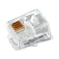 Изображение товара Разъем телефонный REXANT RJ-14 (6P4C) неэкранированный, UTP, категория - 3, корпус - пластик, цвет - прозрачный, упаковка - 100 шт