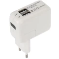 Изображение товара Зарядное устройство REXANT 2xUSB сетевое, переходник + адаптер, напряжение - 5В, ток утечки - 2100мА + 1000мА, цвет - белый