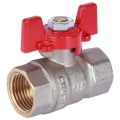 Изображение товара Кран шаровой ROMMER RBV-0003 1/2″ Ду15 Ру40 полнопроходной, двухходовой, латунь CW617N, уплотнение - PTFE, внутренняя резьба, ручка-бабочка