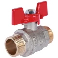 Изображение товара Кран шаровой ROMMER RBV-0007 3/4″ Ду20 Ру40 полнопроходной, двухходовой, латунь CW617N, уплотнение - PTFE, наружная резьба, ручка-бабочка