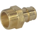 Изображение товара Муфта РОС Дн20х1/2″ Ру10 аксиальная с наружной резьбой, корпус - латунь, для труб из сшитого полиэтилена