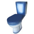 Изображение товара Унитаз-компакт Rosa Рио синий (арматура и сиденье, горизонтальный выпуск)