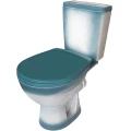 Изображение товара Унитаз компакт Rosa Соло зеленый с горизонтальным выпуском и антивсплеск функцией