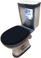 Изображение товара Унитаз-компакт Rosa Уют черный с двойным смывом и антибактериальным покрытием