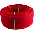 Изображение товара Труба полиэтиленовая РосТурПласт гофрированная защитная Дн32 красный для труб PE-Xa и PP-R Дн25, бухта 50 м