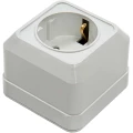 Изображение товара Розетка IN HOME Bolleto 1-местная накладная, шторки, заземление, цвет - белый