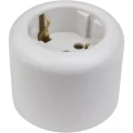 Изображение товара Розетка Bironi Ретро с заземлением для открытой установки, корпус - керамика, цвет - белый