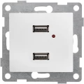 Изображение товара Розетка GUSI ELECTRIC Bravo USB 2-местная скрытая установка белая