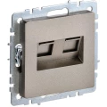 Изображение товара Розетка компьютерная IEK BRITE двойная скрытой установки RJ45 кат.5E, цвет - шампань