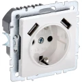 Изображение товара Розетка IEK BRITE 16А USB A+A 3.1А с заземлением и шторками, белая
