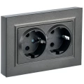 Изображение товара Розетка IEK BRITE 2-местная для скрытой установки 16А темная бронза
