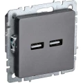 Изображение товара Розетка IEK BRITE USB А+А 3.1А сталь внутренняя монтаж скрытый очистка надежность дизайн