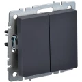 Изображение товара Двухклавишный выключатель IEK СП BRITE 10А графит внутри монтаж