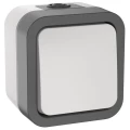 Изображение товара Выключатель однокнопочный IEK ОП TORS 10А, IP55, цвет - серо-белый