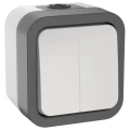 Изображение товара Выключатель двухклавишный IEK ОП TORS 10А, IP55, цвет - белый