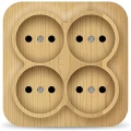 Изображение товара Розетка Ionich 4-местная для открытой установки IP20 квадратная сосна
