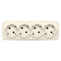 Изображение товара Розетка IONICH 4-местная для открытой установки 16А, IP20 с заземлением, цвет - слоновая кость