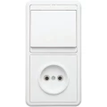 Изображение товара Блок комбинированный Кунцево-Электро Бэлла БКВР-037 выключатель 1-клавишный + розетка, белый
