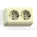 Изображение товара Розетка Кунцево-Электро Оптима 2-местная для открытой установки IP20 слоновая кость