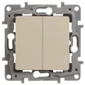 Изображение товара Двухклавишный выключатель Legrand Etika Plus скрытой установки IP20 250В 10А слоновая кость
