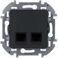Изображение товара Розетка компьютерная Legrand Inspiria 2-местная RJ45 кат.5E, UTP, цвет - антрацит