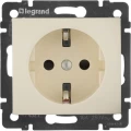 Изображение товара Розетка Legrand Valena 1-местная для скрытой установки 16А 230/250В, IP21 2P+E с заземлением, шторки, на винтах, механизм, цвет - слоновая кость