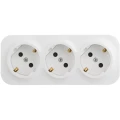Изображение товара Розетка Legrand Quteo 3-местная для открытой установки 16А IP21 белая