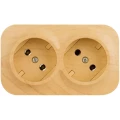 Изображение товара Розетка Legrand Quteo 2-местная для открытой установки 16А, IP20 250В 2х2P без заземления без шторок, цвет - дерево