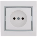 Изображение товара Розетка LEZARD 1-местная 16А для скрытого монтажа белая с серой вставкой