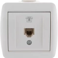 Изображение товара Розетка телефонная LEZARD Nata RJ11 1-местная открытой установки, цвет - белый
