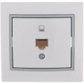 Изображение товара Розетка компьютерная LEZARD Mira 1-местная скрытой установки RJ45 белый с серой вставкой