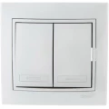 Изображение товара Двухклавишный выключатель LEZARD Mira 10А IP20 серебристый металлик