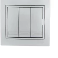 Изображение товара Выключатель трехклавишный LEZARD СП Mira 10А, IP20, цвет - серебристый металлик со вставкой