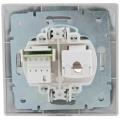 Изображение товара Розетка комбинированная LEZARD Mira 2-местная компьютерная RJ45 + телефонная RJ11 для скрытой установки, цвет - серебристый металлик