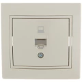 Изображение товара Розетка компьютерная LEZARD Mira 1-местная скрытой установки RJ45 кремовая