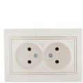 Изображение товара Розетка LEZARD 2-местная скрытая установка 16А IP20 жемчужно-белый перламутр