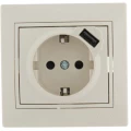 Изображение товара Розетка LEZARD 1-местная с USB разъемом кремовая
