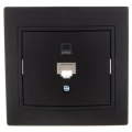Изображение товара Розетка компьютерная LEZARD Mira 1-местная скрытой установки RJ45, цвет - черный бархат