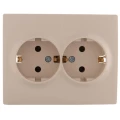 Изображение товара Розетка LEZARD Karina 2-местная для скрытой установки с заземлением термопласт кремовая