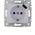 Изображение товара Розетка LEZARD Karina 1-местная для скрытой установки 16А с заземлением, с зарядным устройством USB, механизм, цвет - белый