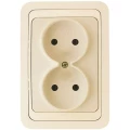 Изображение товара Розетка Makel Mimoza 2-местная для скрытой установки 16А, IP20 без заземления, цвет - кремовый